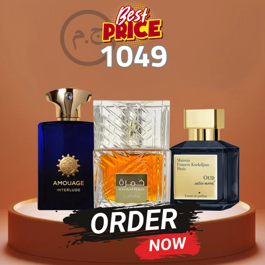 عطر خمرة ٤٠ مل + عطر مايسون عود 100مل + عطر أمواج 100مل