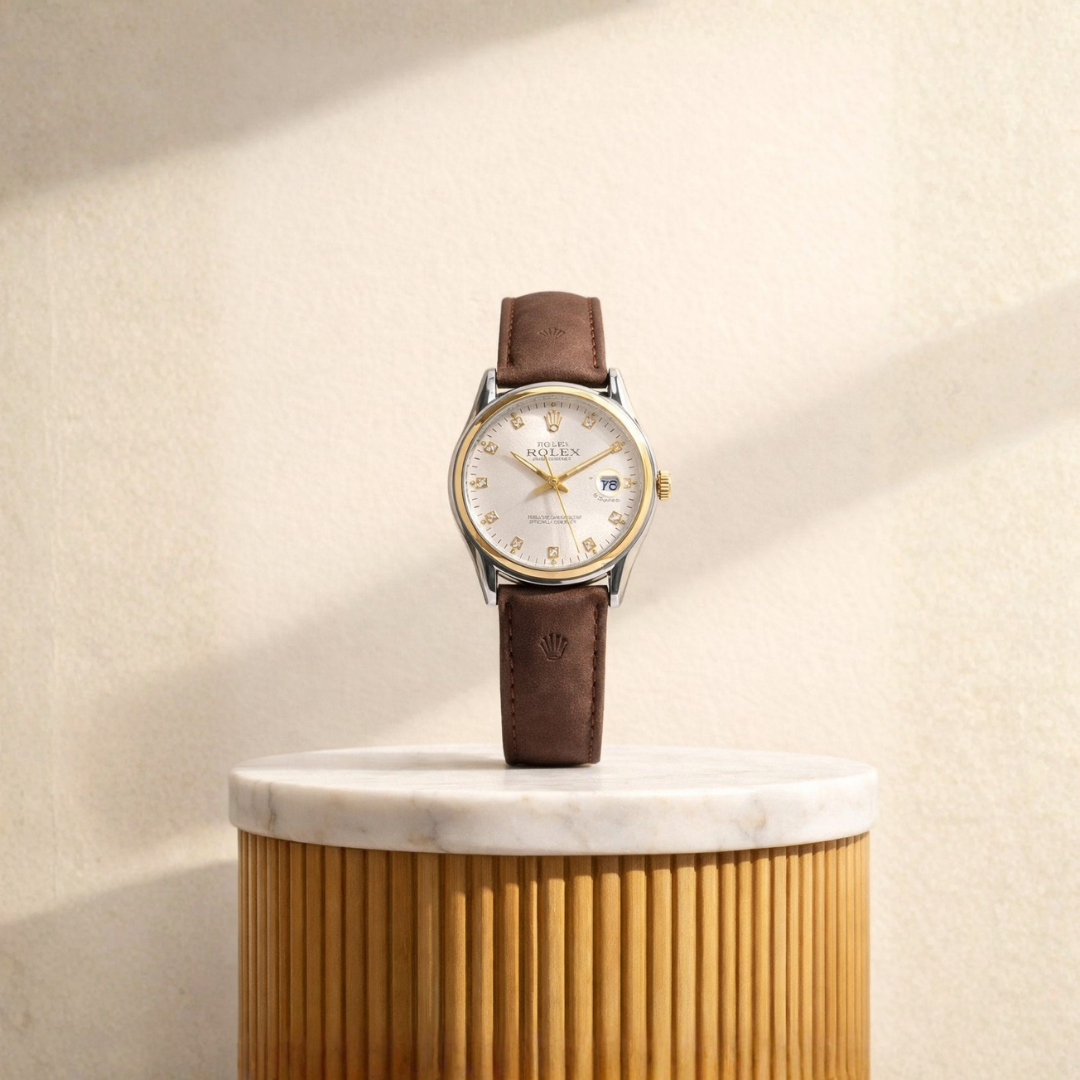Gift box from Tohfa: Rolex leather watch + Sauvage perfume + Louis Vuitton wallet ++ natural leather belt + blue Tohfa box