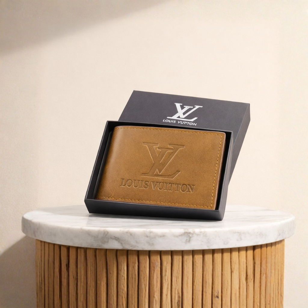 Gift box from Tohfa: Rolex leather watch + Sauvage perfume + Louis Vuitton wallet ++ natural leather belt + blue Tohfa box
