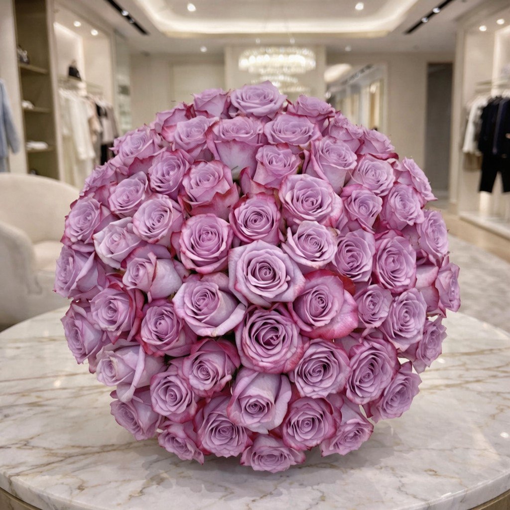 باقة جوري بنفسجي مبهرة | 250 زهرة