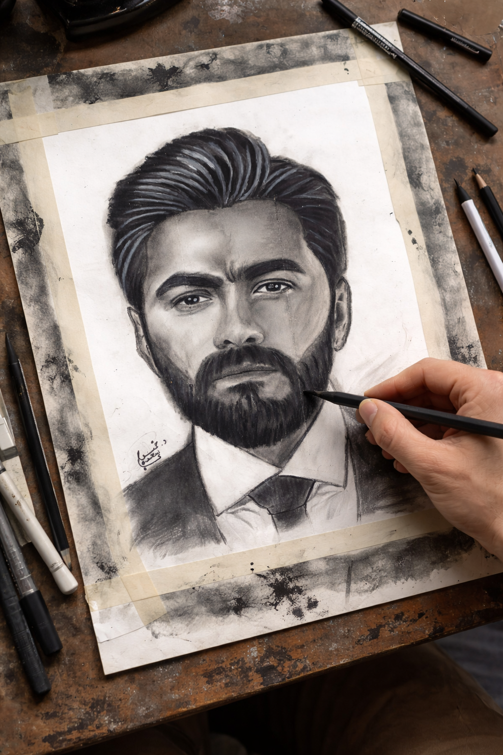 براويز رسم فحم يدوي