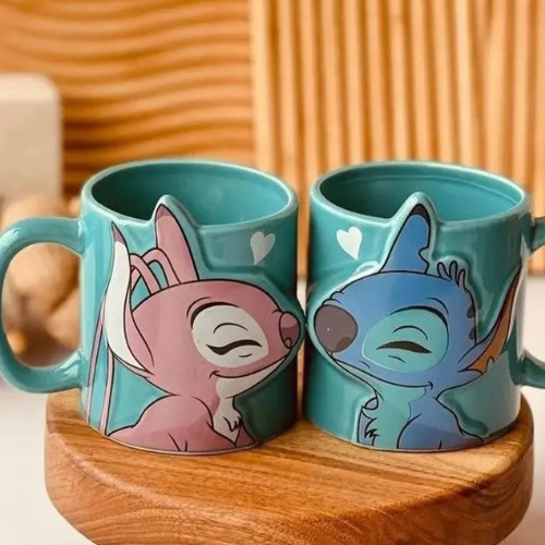 Set OF Ceramic Mug Couples-3 D Stitch
