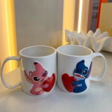 Cartoon Stitch 3D Couple Porcelain Mug (Set of 2) 300 ML