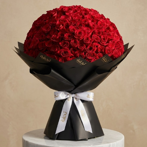 باقة جور احمر مبهرة | 250 زهرة