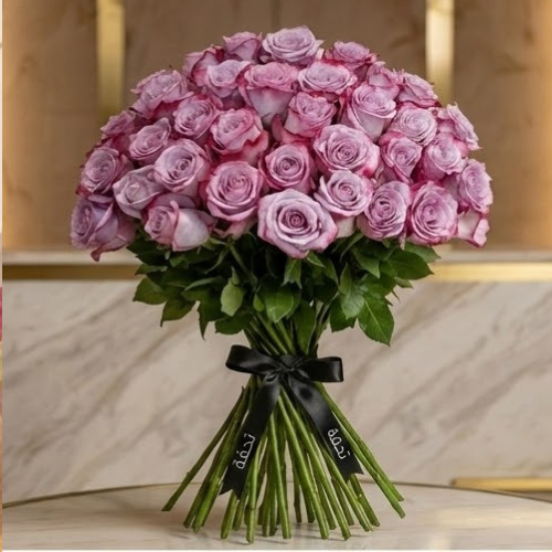 باقة جوري بنفسجي مبهرة | 250 زهرة