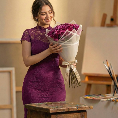 باقة أقحوان بنفسجي ساطعة