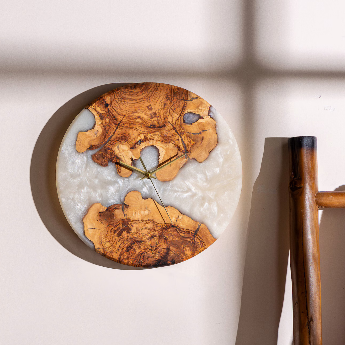 10 Custom Made Resy and Olive Wood Wall Clock