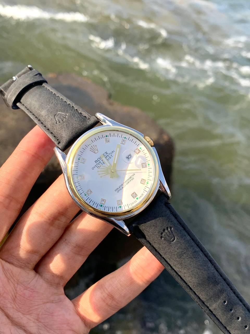 رولكس _ROLEX جلد 