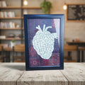 Heart-shaped frame for Quranic surahs