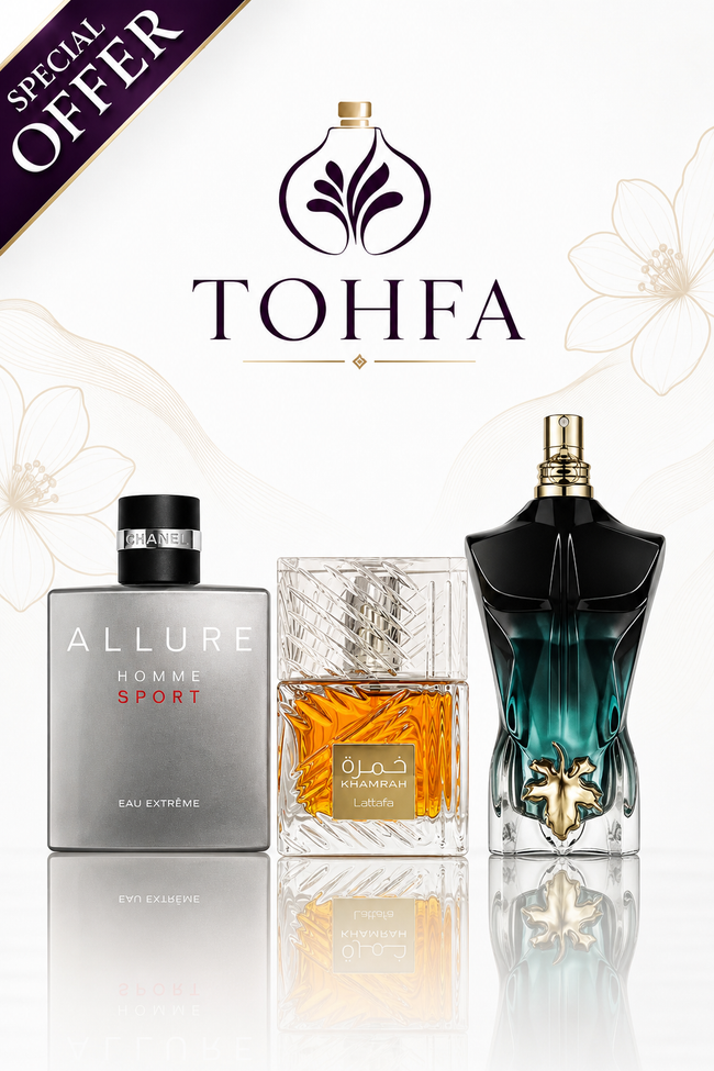 100 عطر خمرة ٤٠ مل+ عطر جان بول 100+ عطر الور هوم سبورت