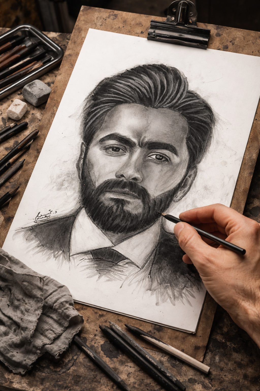 براويز رسم فحم يدوي