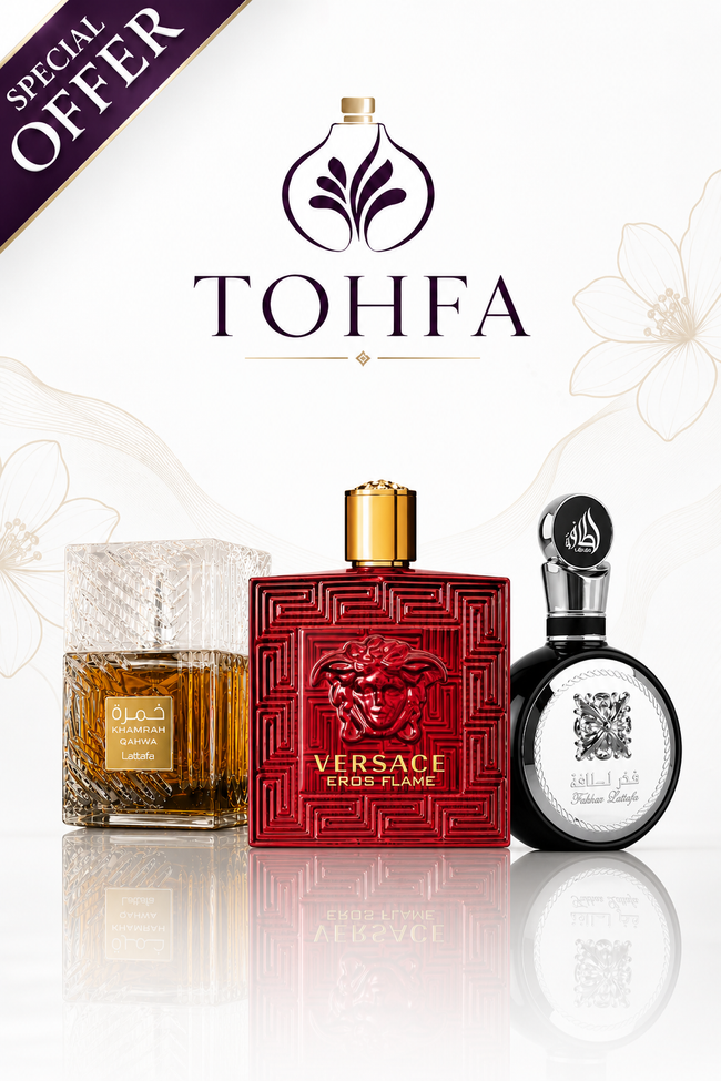 عرض عطر فيرساتشي ايروس + فخر لطافة + خمره ٤٠ مل