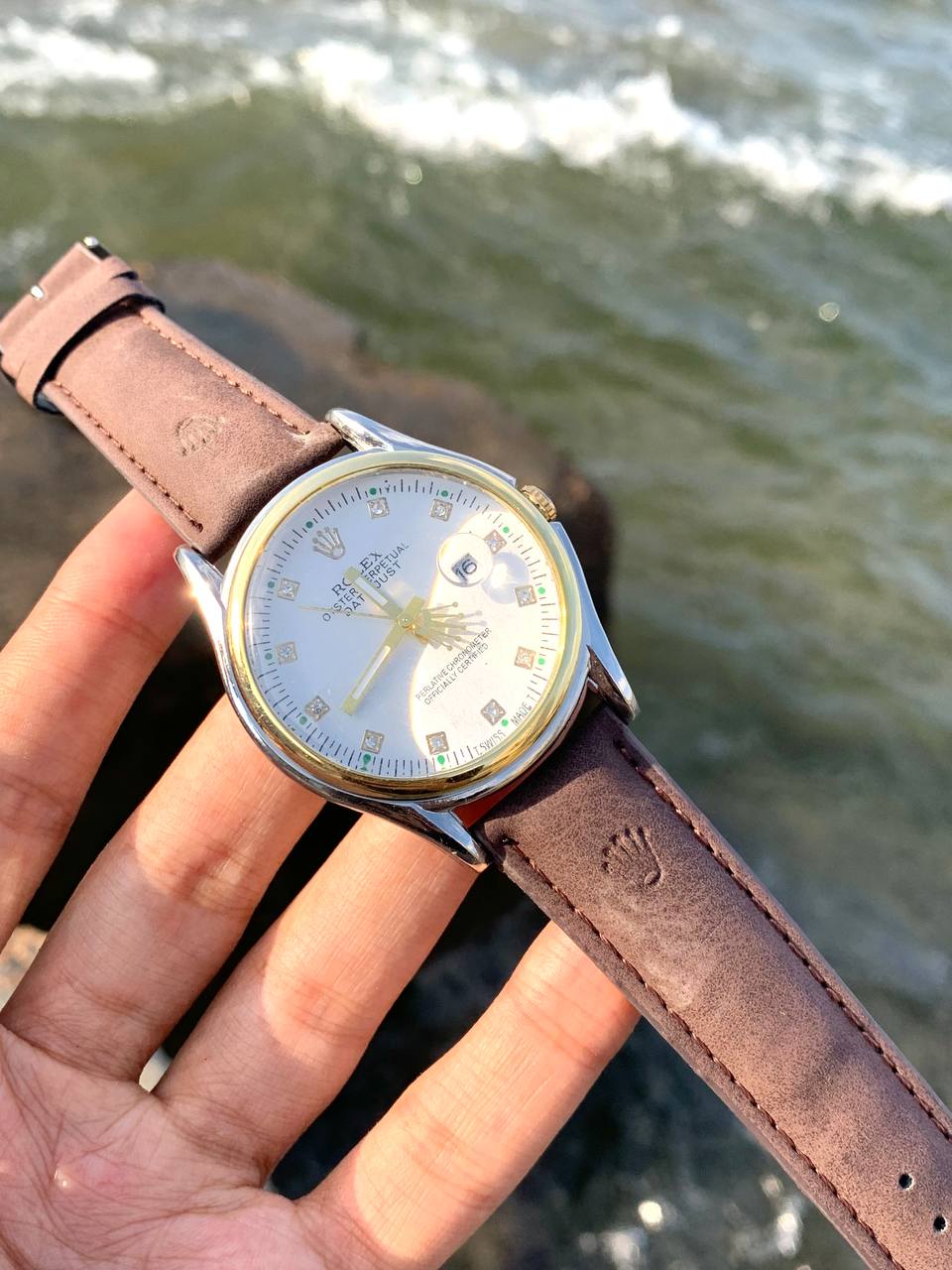 رولكس _ROLEX جلد 