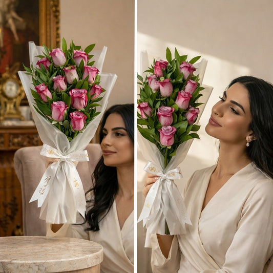 باقة جوري بنفسجي